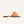 Side view of Cali vegan sandals in cognac leather with rose lace detail on neutral background