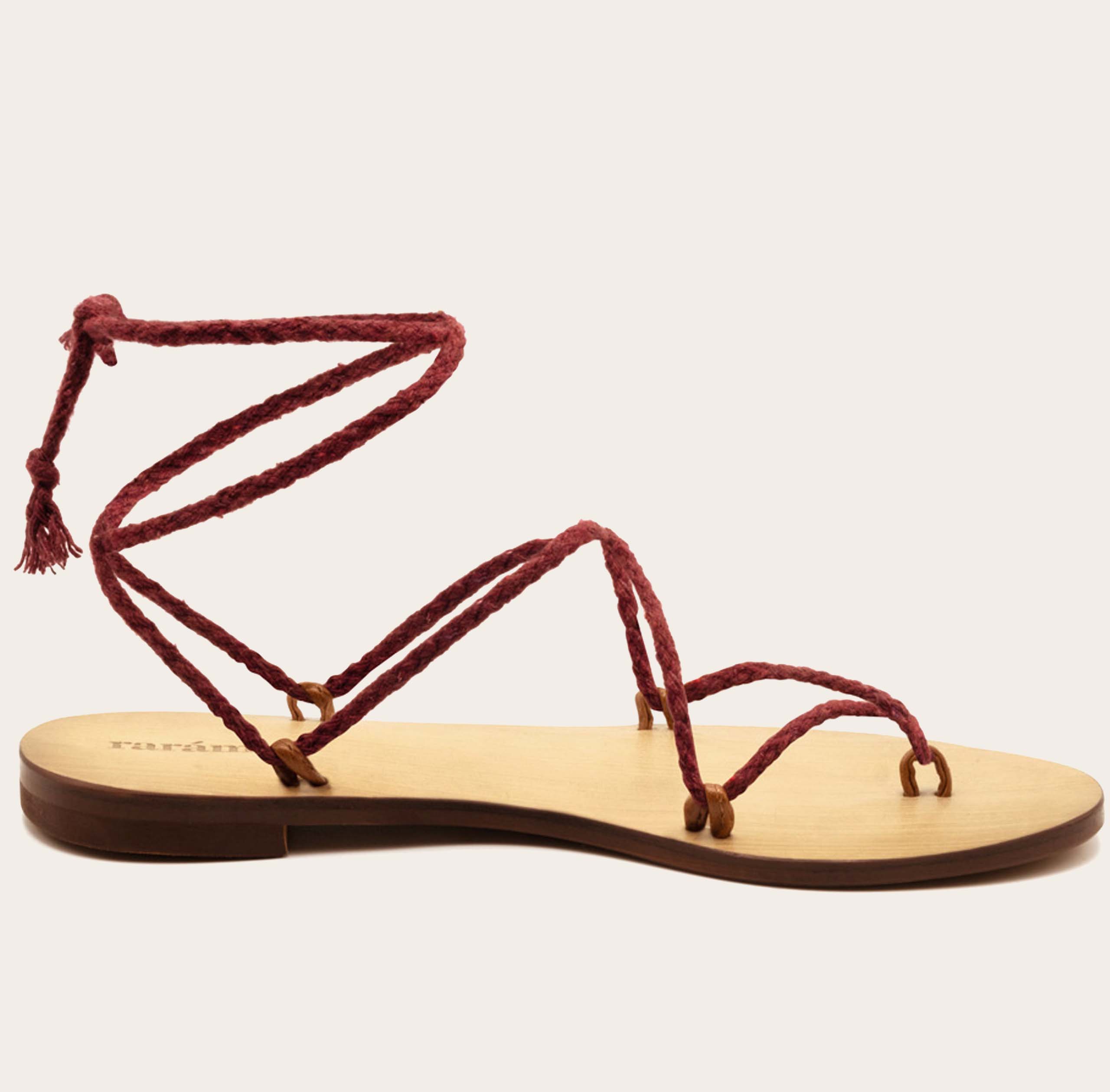 Rag & Co Burgundy Angeles Burgundy Flat Slip Ons Sandals | Verishop